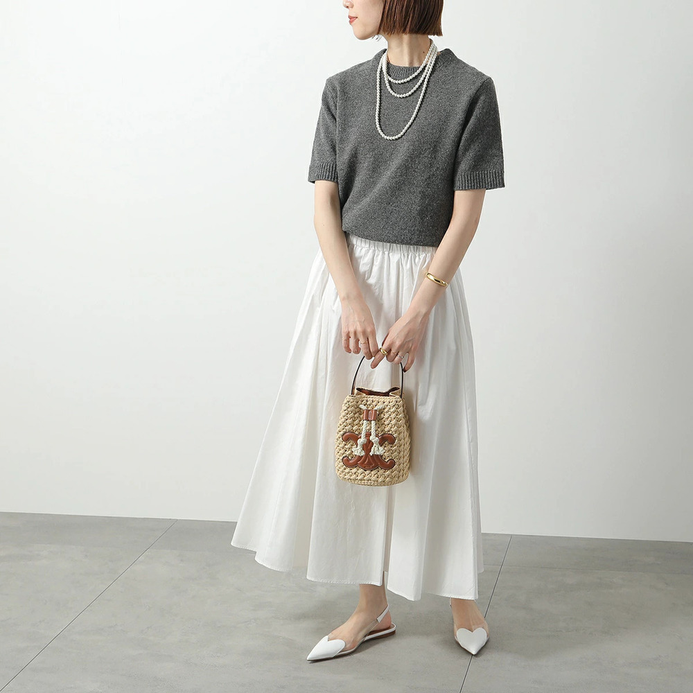 Celine Teen Drawstring Basket Bag Triomphe Raffia Bucket Tan
